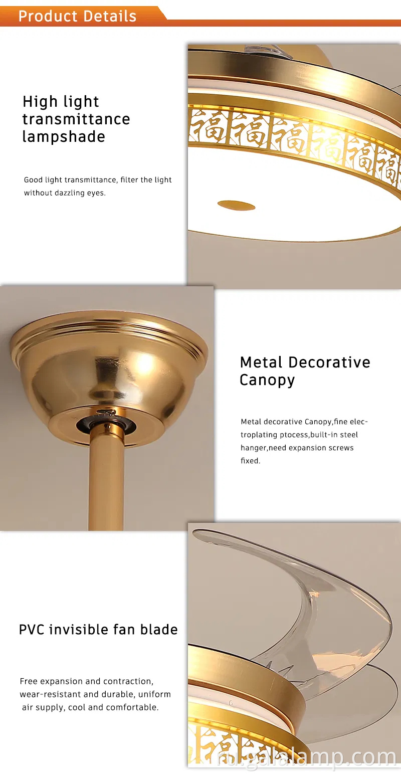 Выдвижной потолочный вентилятор с пультом дистанционного управления и светодиодный свет